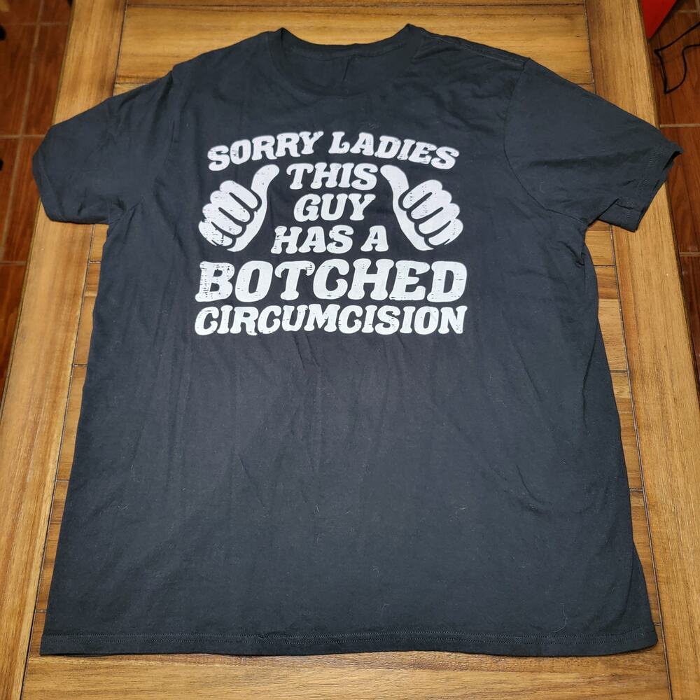 Humorous Mens Black Tee "Sorry Ladies..." - Size 2XLT